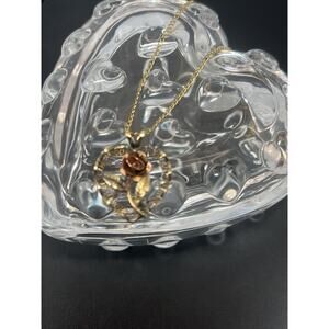 Vintage Princess Pride Creation PPC SIGNED GOLD FILED Heart Pendant Necklace